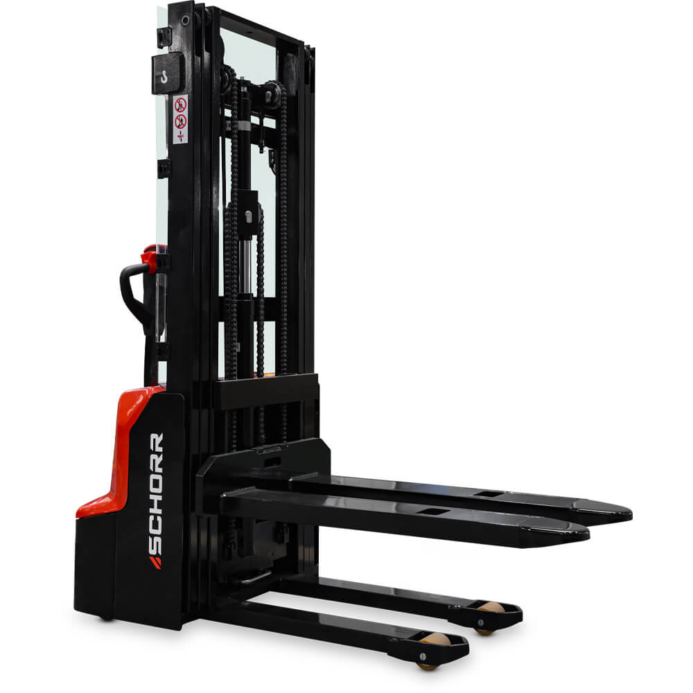SCHORR Elektro Hochhubwagen PRO+ mit Freihub 1300KG (2,9m - 4,3m Hubhöhe)