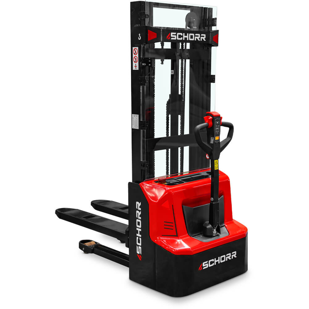 SCHORR Elektro Hochhubwagen PRO+ mit Freihub 1300KG (2,9m - 4,3m Hubhöhe)
