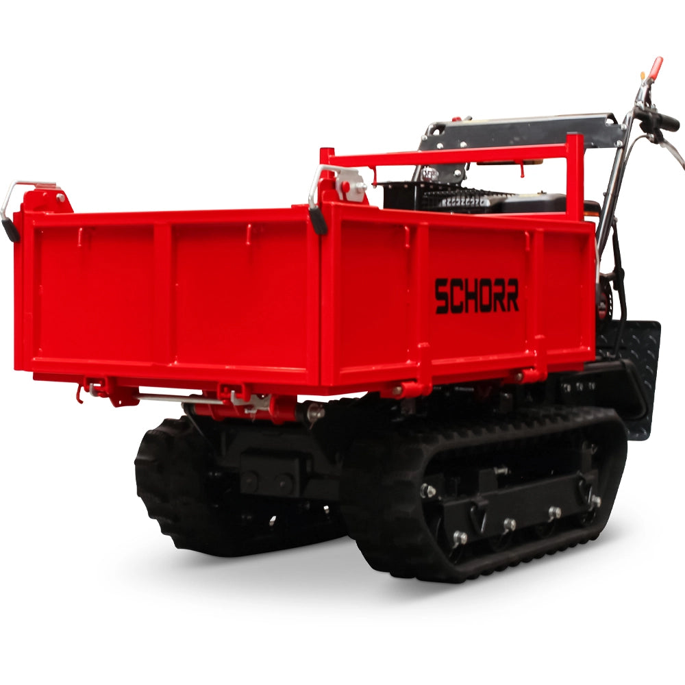 SCHORR Minidumper RR500DHKB2 PRO 500kg Kiste mit Kipphydraulik und Mitfahrplattform 9,2 PS Motor Raupendumper