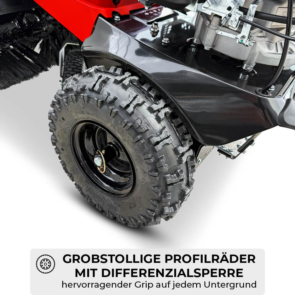 SCHORR Motorbesen inkl. Schneeschild und Auffangbehälter Kehrmaschine Benzin