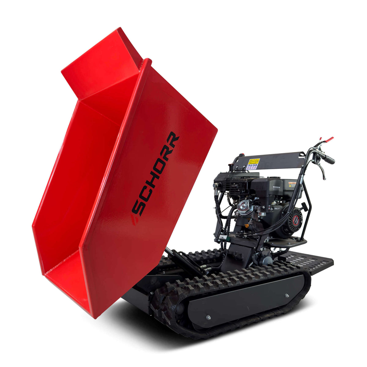SCHORR Minidumper RR500DHKA 500kg mit Kipphydraulik und Mitfahrplattform 9,2 PS Motor Raupendumper