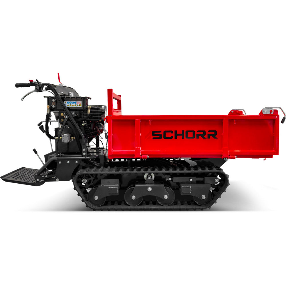 SCHORR Minidumper 1000kg RR1000DHKB PRO Raupendumper Flachmulde Kiste Benzindumper