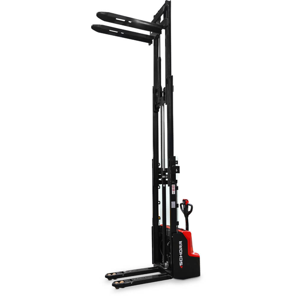 SCHORR Elektro Hochhubwagen PRO+ mit Initialhub & Freihub 1300KG (2,9m - 4,2m Hubhöhe)
