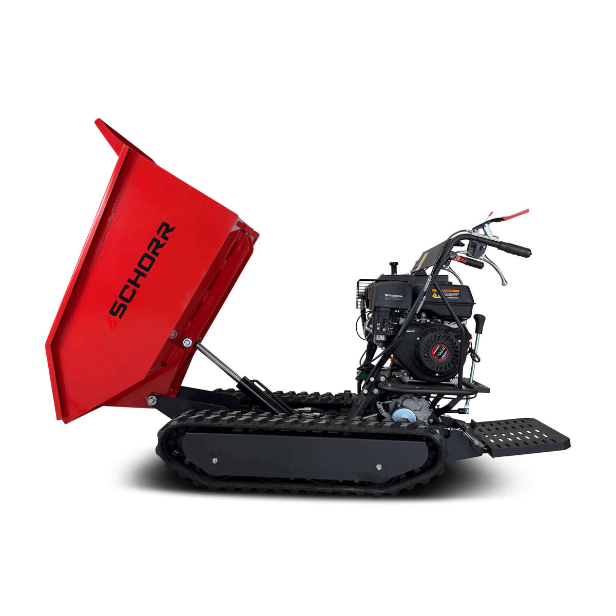 SCHORR Minidumper RR500DHKA 500kg mit Kipphydraulik und Mitfahrplattform 9,2 PS Motor Raupendumper