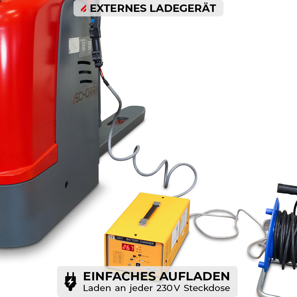 SCHORR Elektro Hochhubwagen Ultra 1500KG Freihub (5m - 5,6m Hubhöhe)