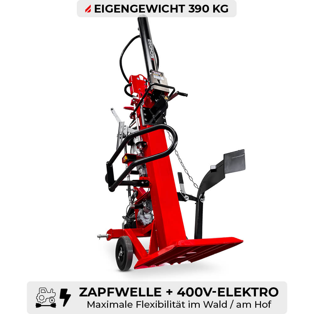 SCHORR Holzspalter 30t HS-30PE PRO Zapfwelle + Elektro 400V Spalter stehend inkl. Stammheber