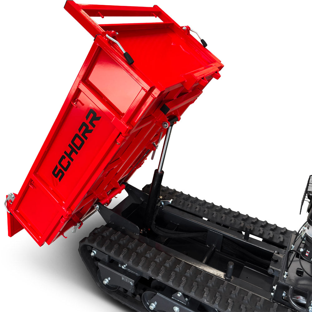 SCHORR Minidumper 1000kg RR1000DHKB PRO Raupendumper Flachmulde Kiste Benzindumper