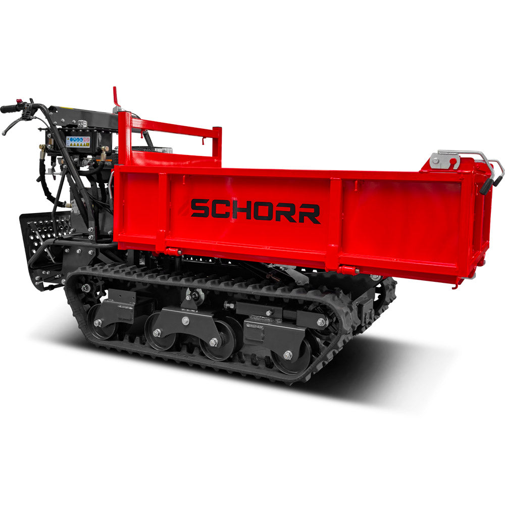 SCHORR Minidumper 1000kg RR1000DHKB PRO Raupendumper Flachmulde Kiste Benzindumper